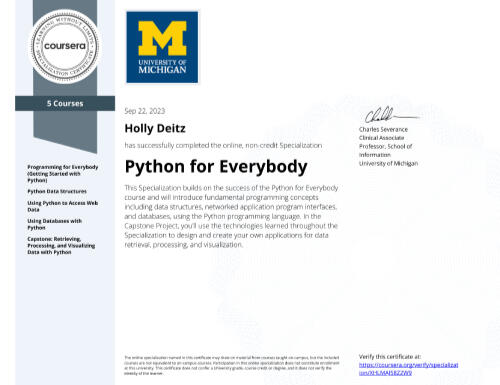 Python for Everybody Certificate
