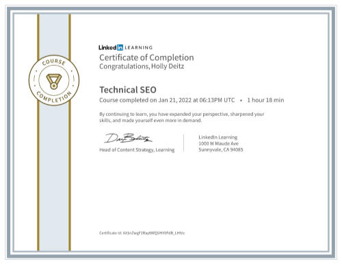 Technical SEO Certificate