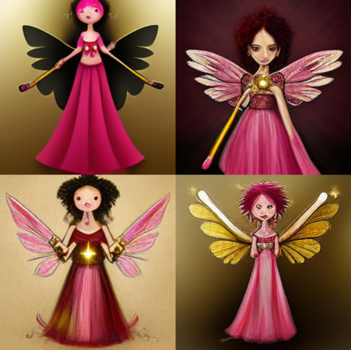beautiful fairy, garnet hair, pink, sparkles
