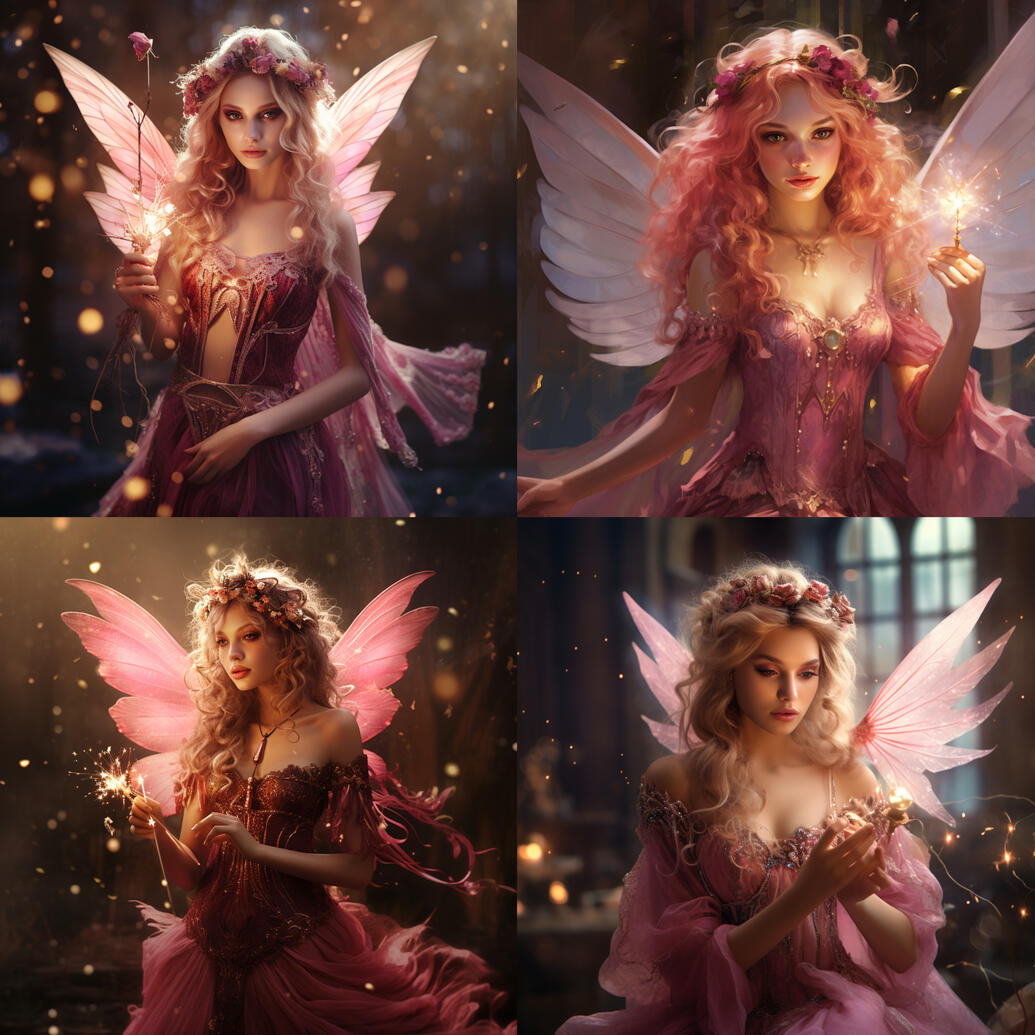 beautiful fairy, garnet hair