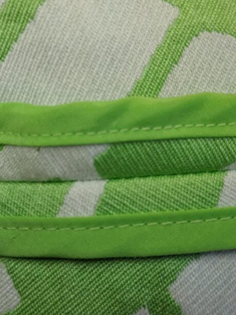closeup of hem binding